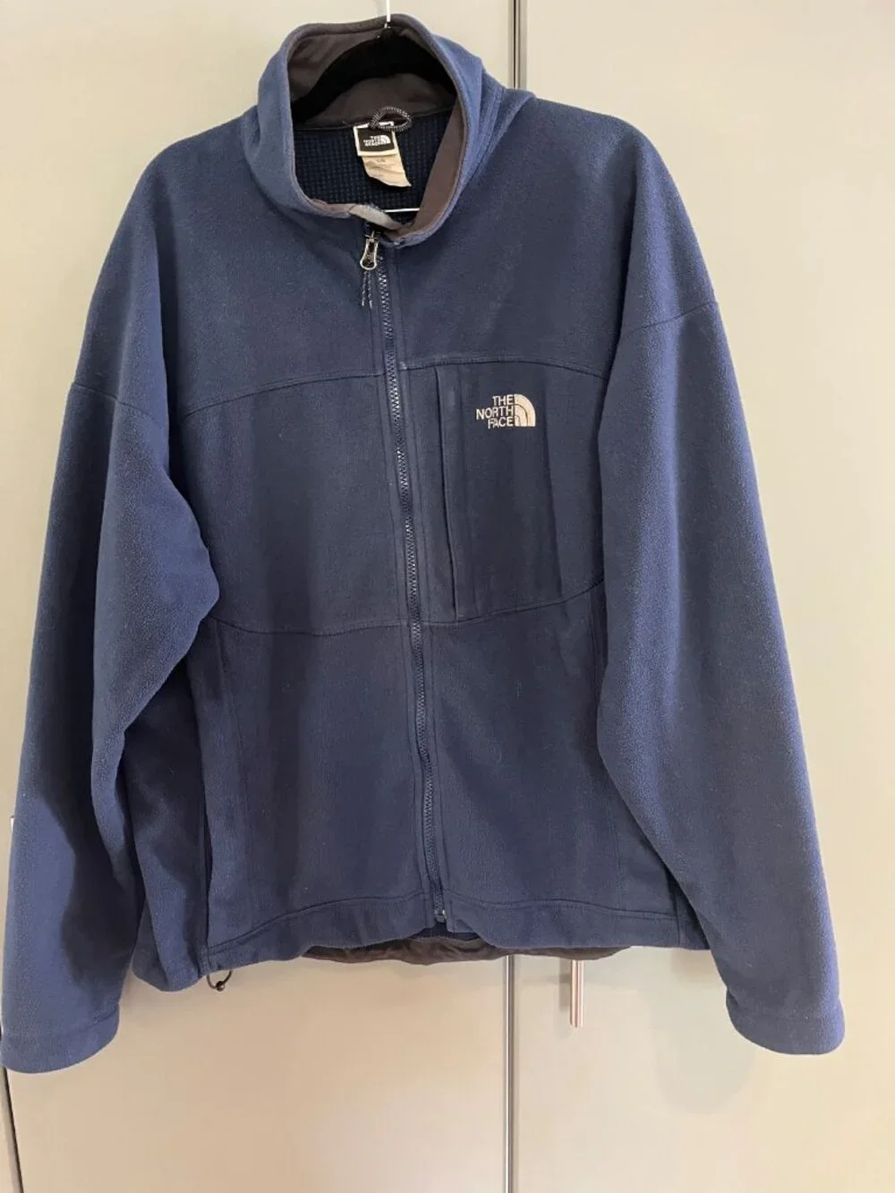 North Face Jacket Men's Large Blue Windwall Fleece Soft Shell, Zip Pockets